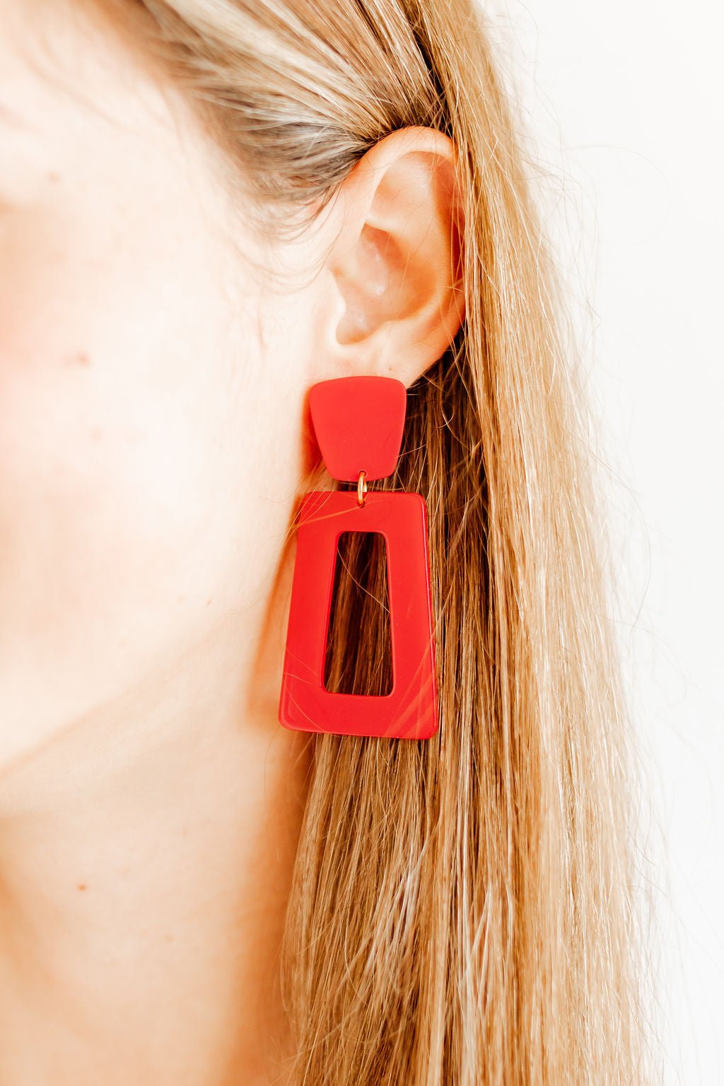 Kennedy Statement Earrings - True Red - Shop LINNY CO