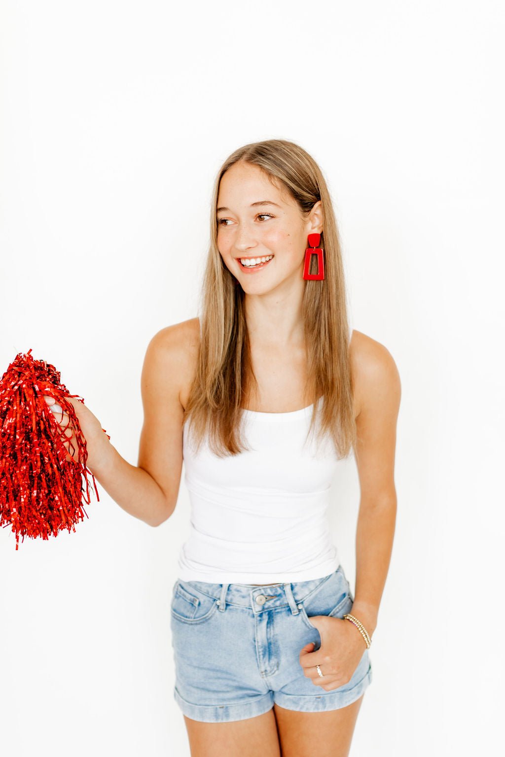Kennedy Statement Earrings - True Red - Shop LINNY CO
