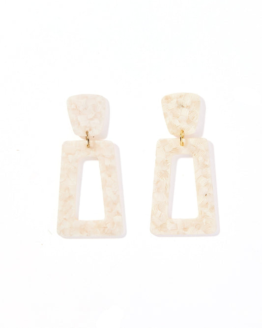 Kennedy Statement Earrings - White Shell - Shop LINNY CO