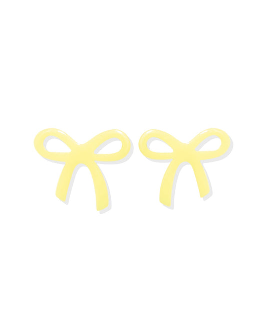 Kylie Bow Earrings - Buttercup Yellow - Shop LINNY CO