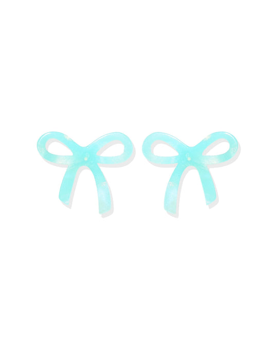 Kylie Bow Earrings - Dahlia Blue - Shop LINNY CO