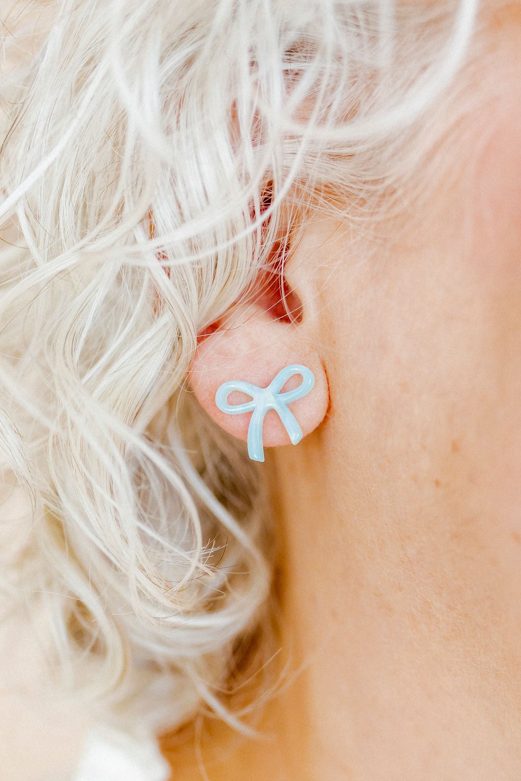 Kylie Bow Earrings - Dahlia Blue - Shop LINNY CO