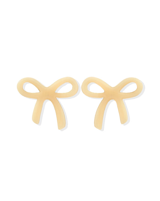Kylie Bow Earrings - Latte - Shop LINNY CO