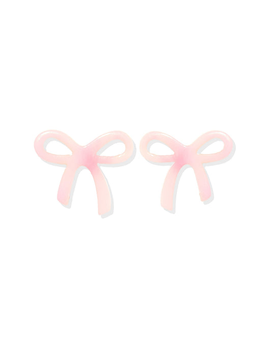Kylie Bow Earrings - Pink Tie Dye - Shop LINNY CO