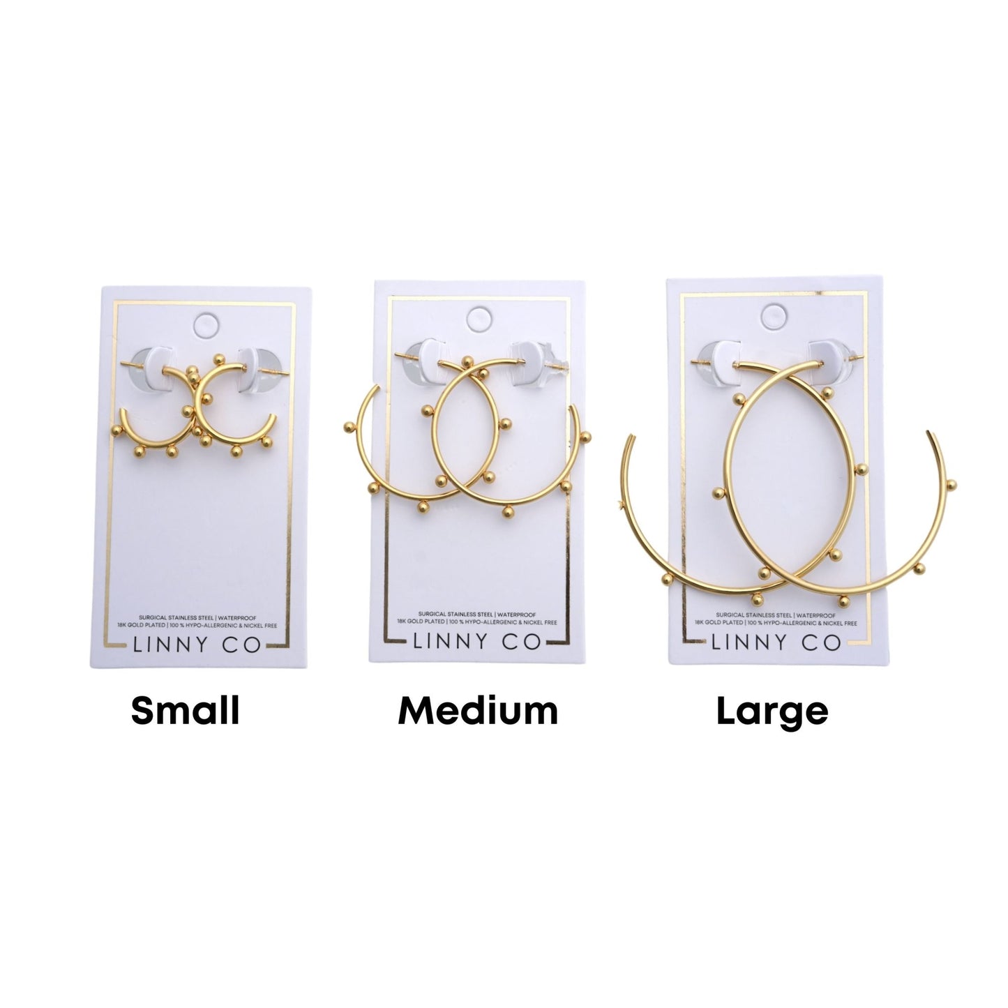 Lauren Medium Hoop Earrings - Gold - Shop LINNY CO