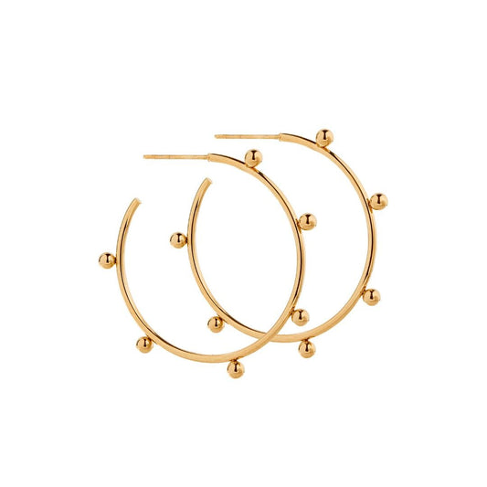 Lauren Medium Hoop Earrings - Gold - Shop LINNY CO