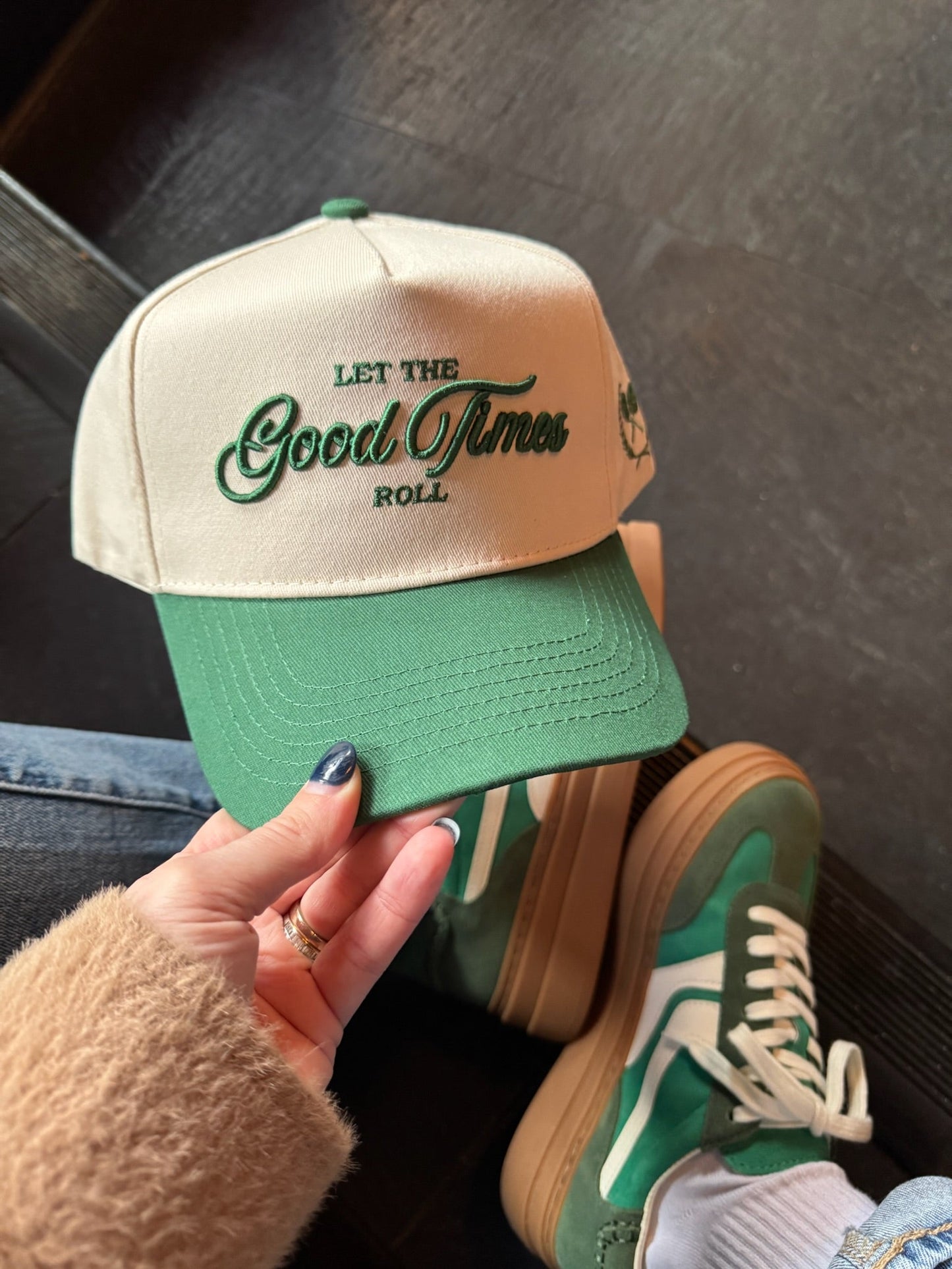 Let the Good Times Roll - Green Vintage Trucker Hat - Shop LINNY CO