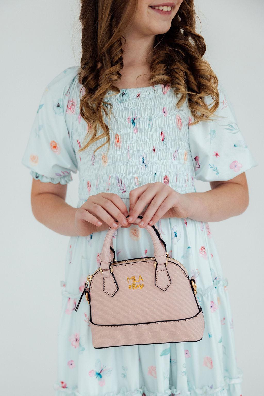 Light Pink Shimmer Girl's Crossbody Purse - Shop LINNY CO