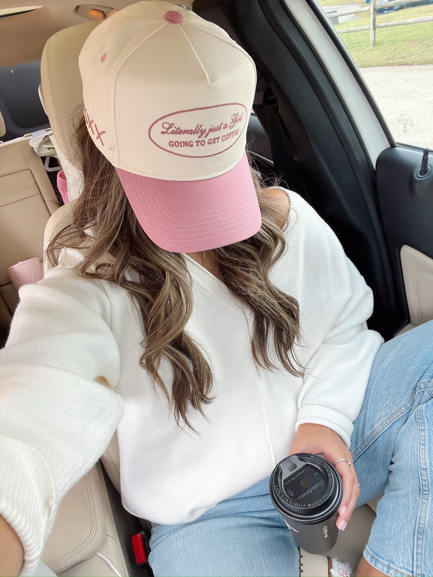Literally Just a Girl - Mauve Vintage Trucker Hat - Shop LINNY CO
