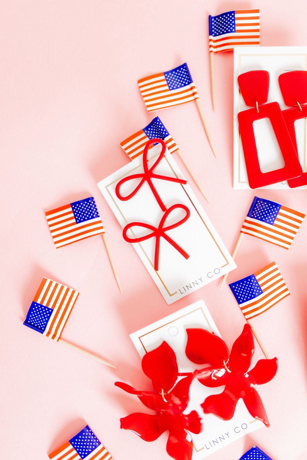 Lola Bow Earrings - True Red - Shop LINNY CO