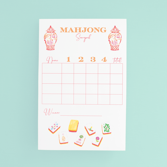 Mahjong Scorecard Pad - Sunset Tiles - Shop LINNY CO