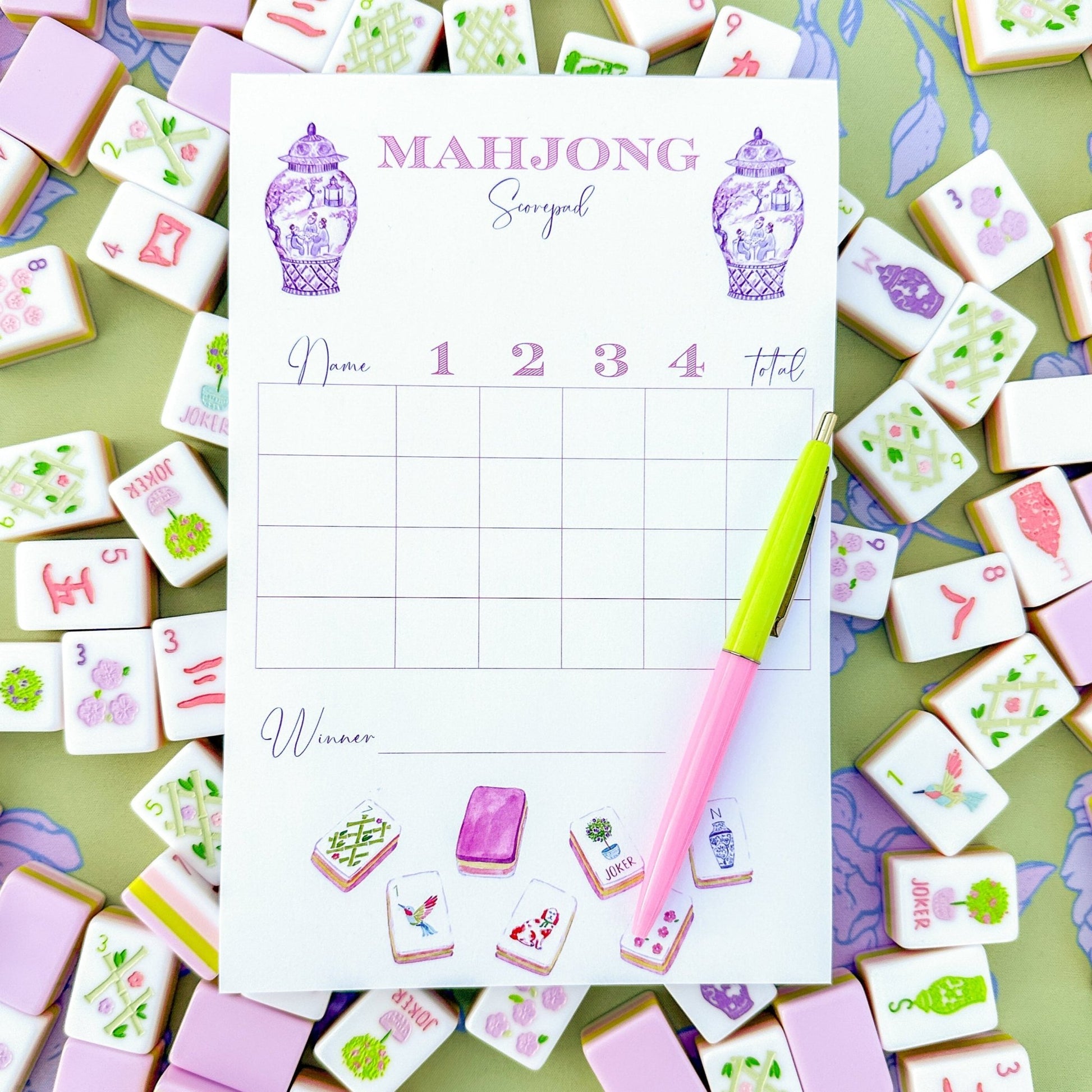 Mahjong Scorecard Pad - Taylor Tiles - Shop LINNY CO