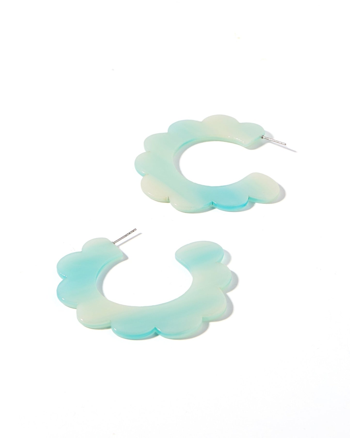 Margo Scallop Hoop Earrings - Glacier - Shop LINNY CO