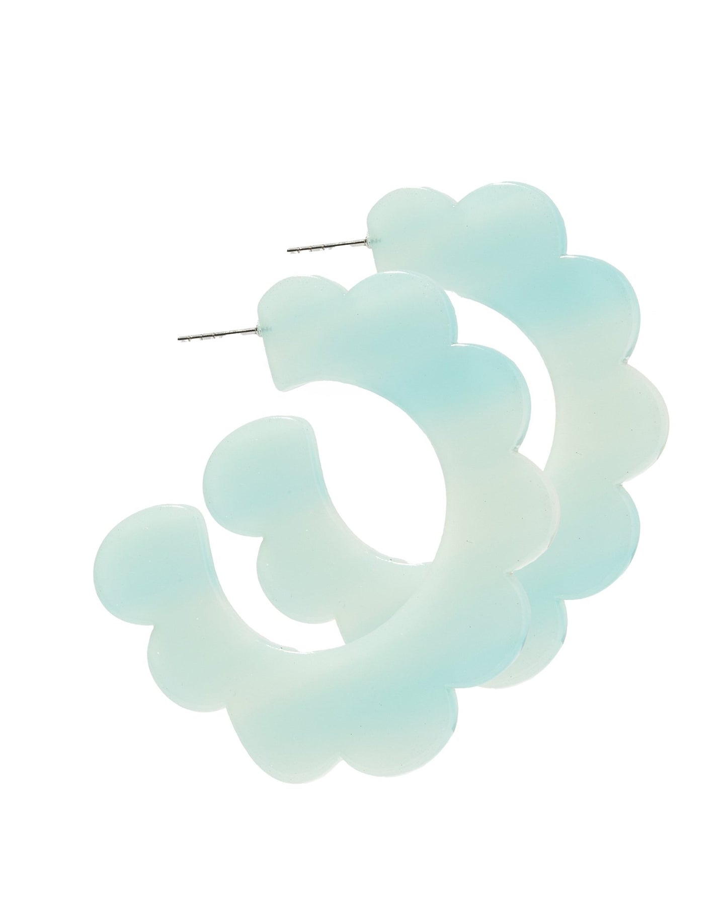 Margo Scallop Hoop Earrings - Glacier - Shop LINNY CO