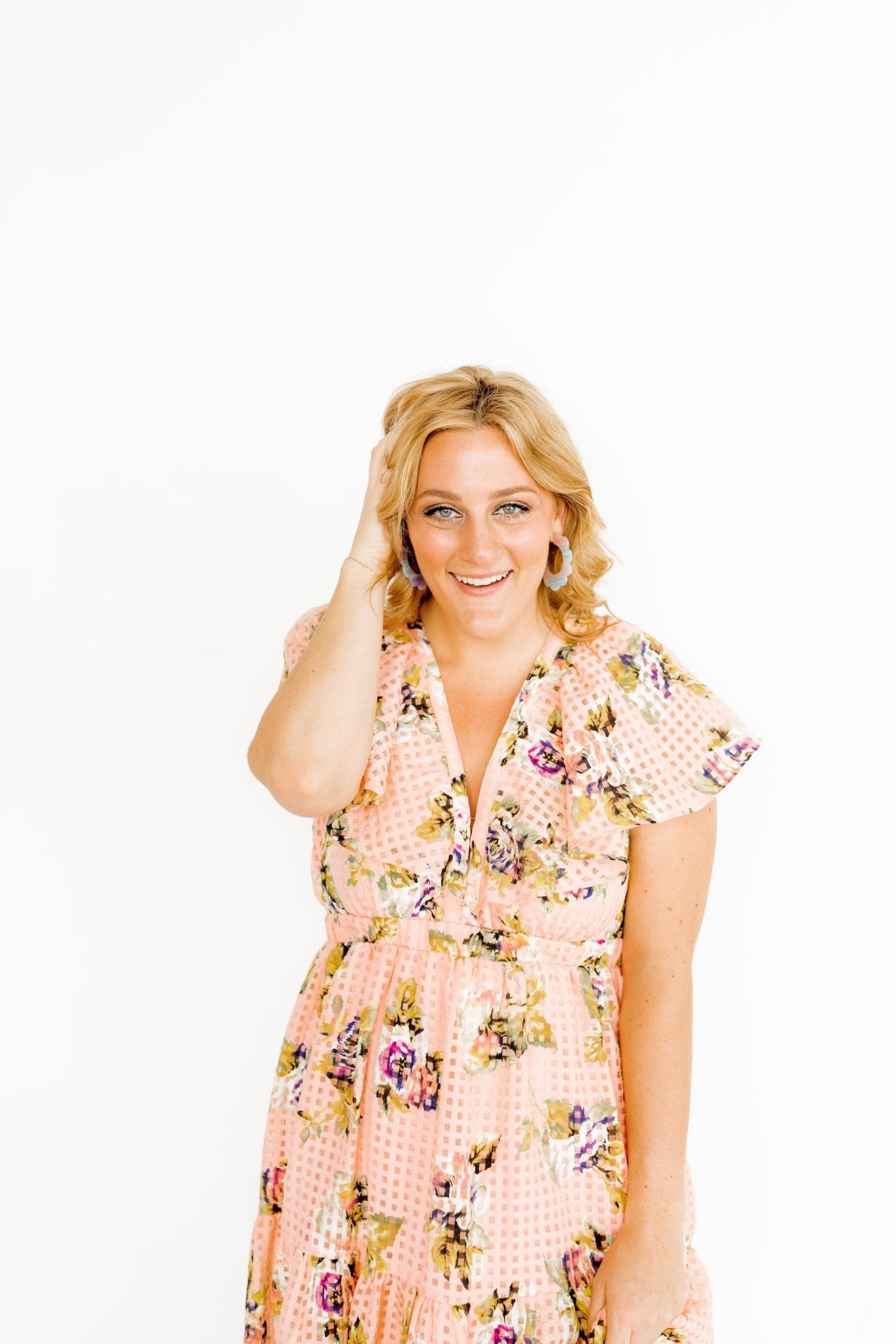 Margo Scallop Hoop Earrings - Purple Stripes - Shop LINNY CO