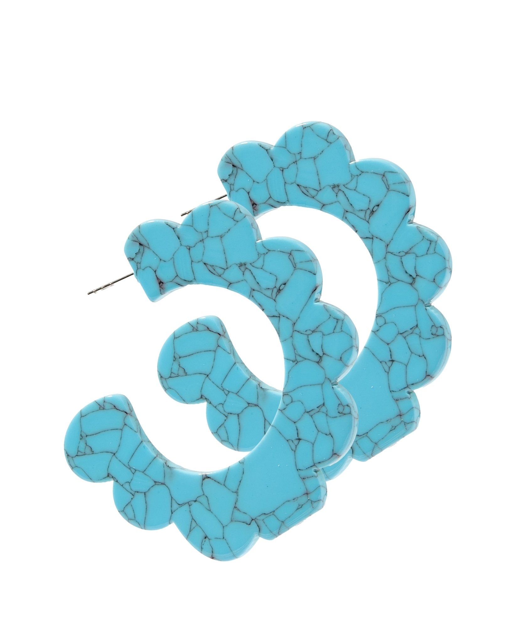 Margo Scallop Hoop Earrings - Turquoise - Shop LINNY CO