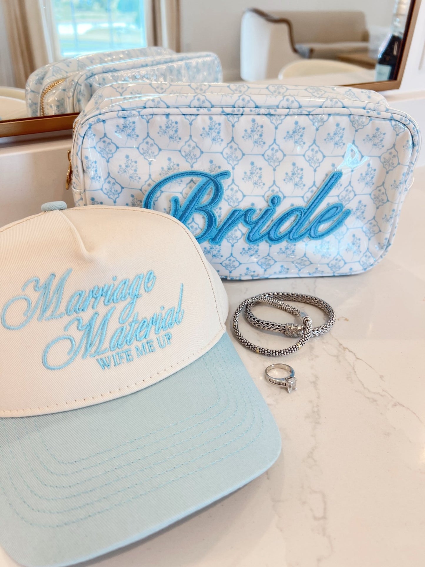 Marriage Material - Blue Vintage Trucker Hat - Shop LINNY CO