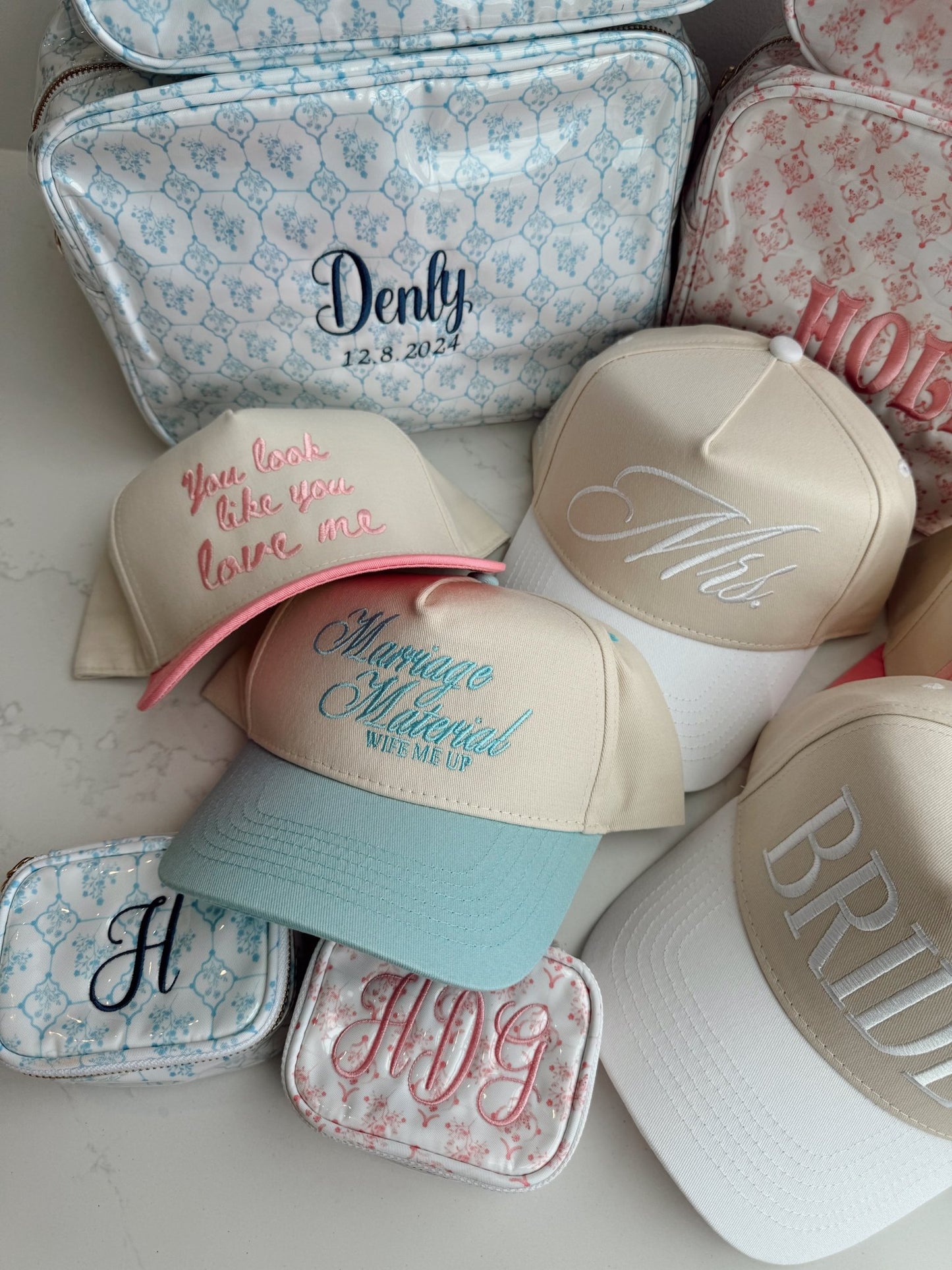 Marriage Material - Blue Vintage Trucker Hat - Shop LINNY CO