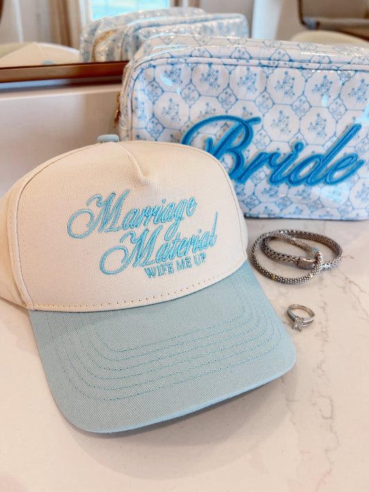 Marriage Material - Blue Vintage Trucker Hat - Shop LINNY CO