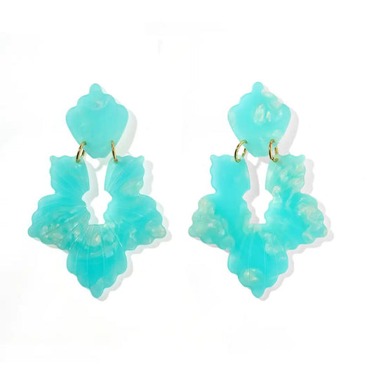 Michelle Statement Earrings - Blue Aqua - Shop LINNY CO