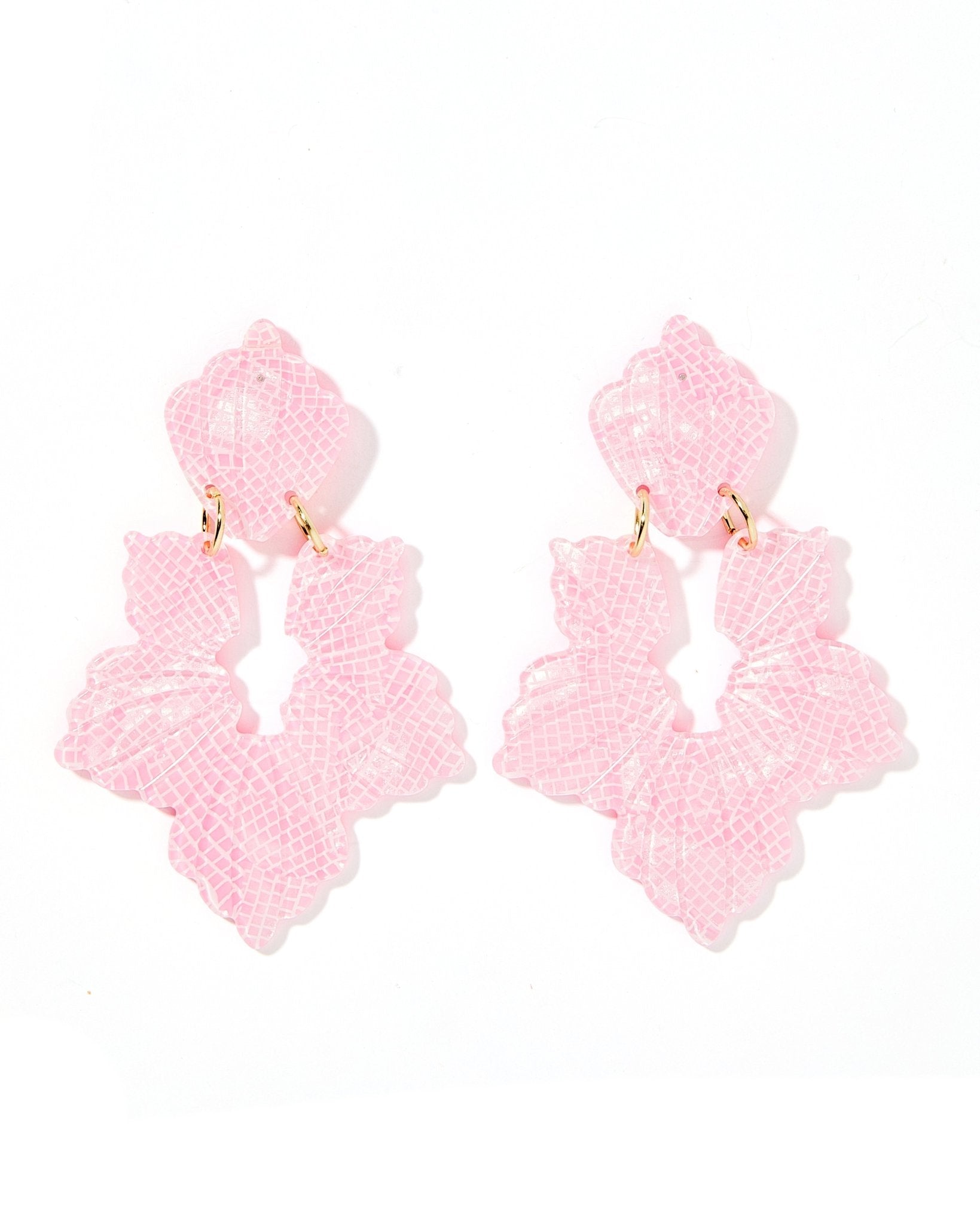 Michelle Statement Earrings - Disco Pink - Shop LINNY CO