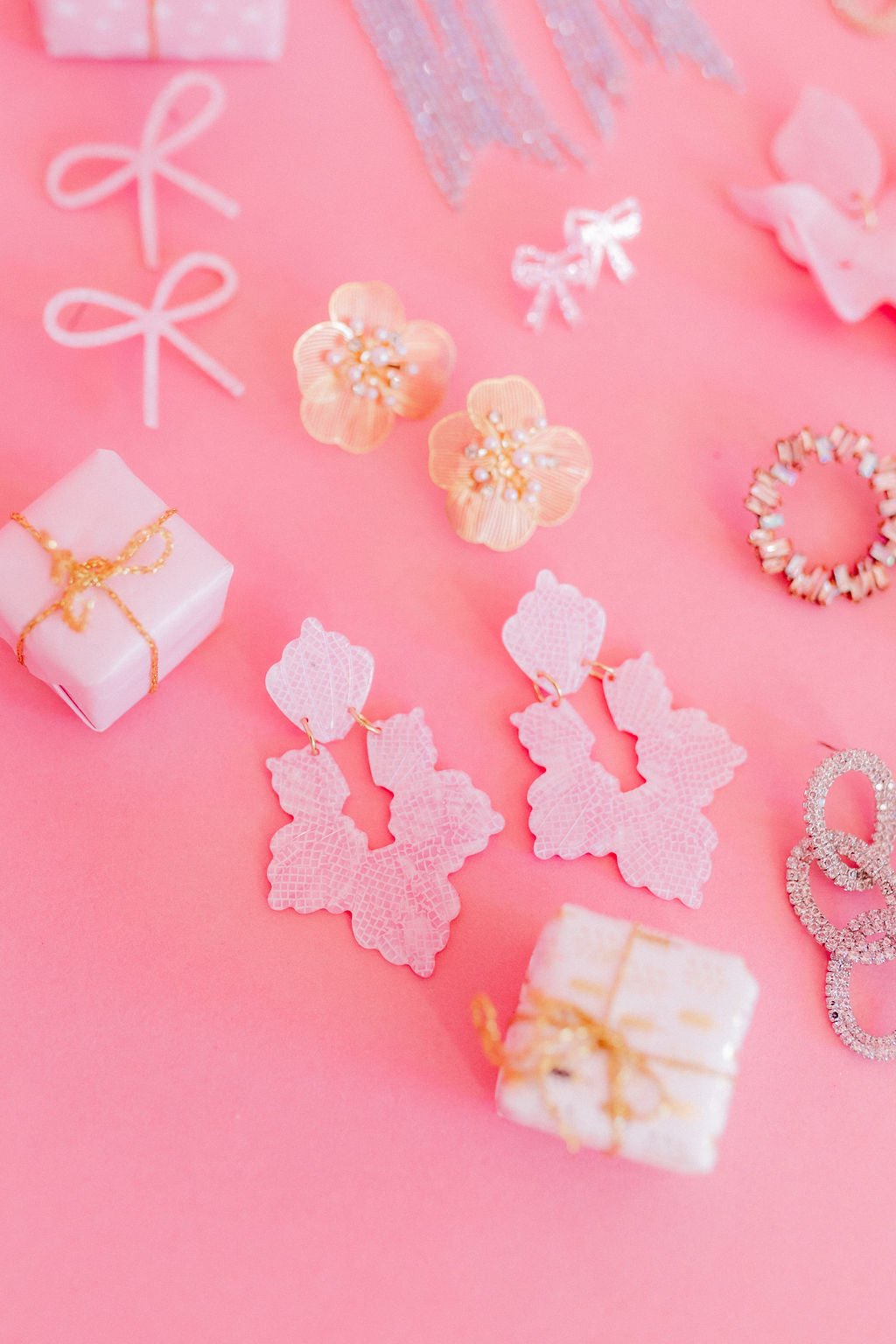 Michelle Statement Earrings - Disco Pink - Shop LINNY CO