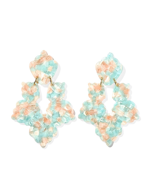 Michelle Statement Earrings - Mint Shell - Shop LINNY CO
