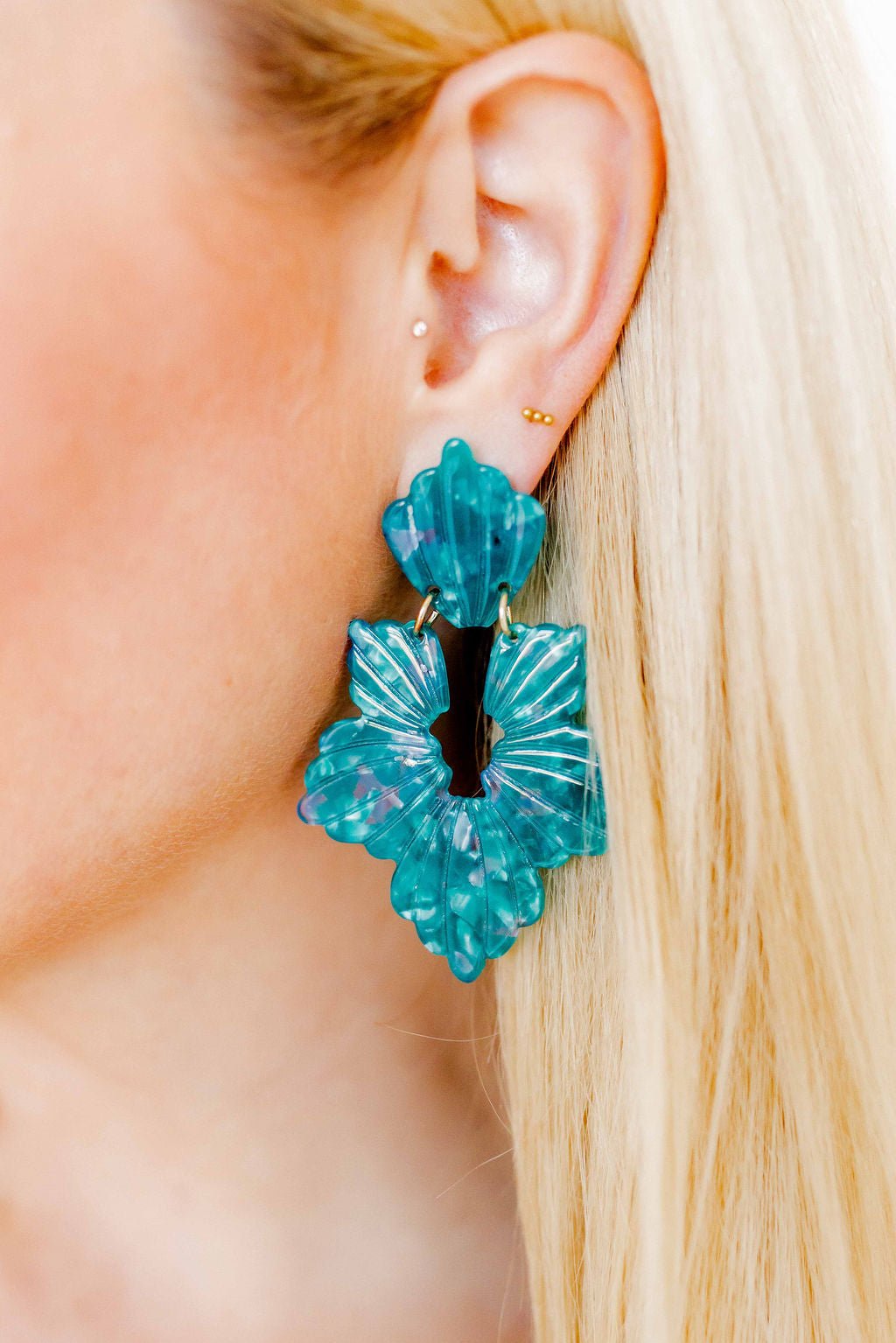 Michelle Statement Earrings - Mystic Lagoon - Shop LINNY CO