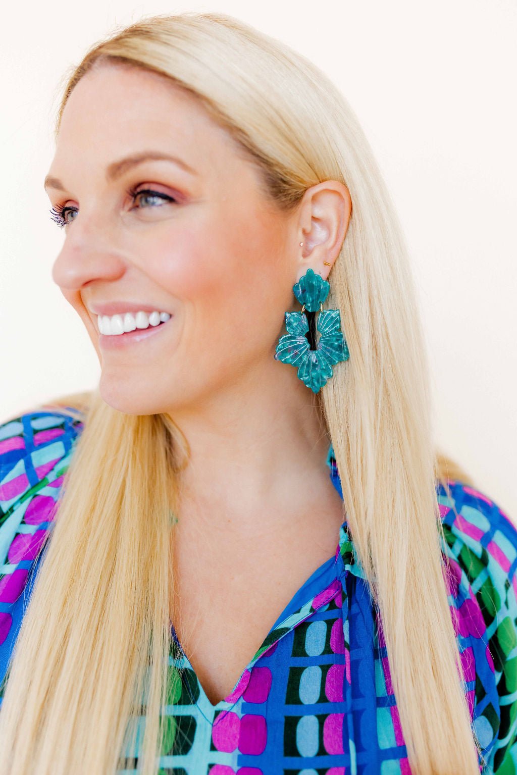 Michelle Statement Earrings - Mystic Lagoon - Shop LINNY CO
