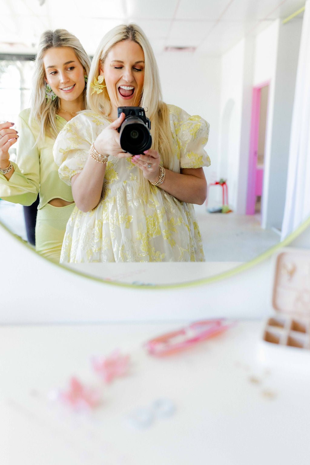 Michelle Statement Earrings - Neon Yellow Clouds - Shop LINNY CO