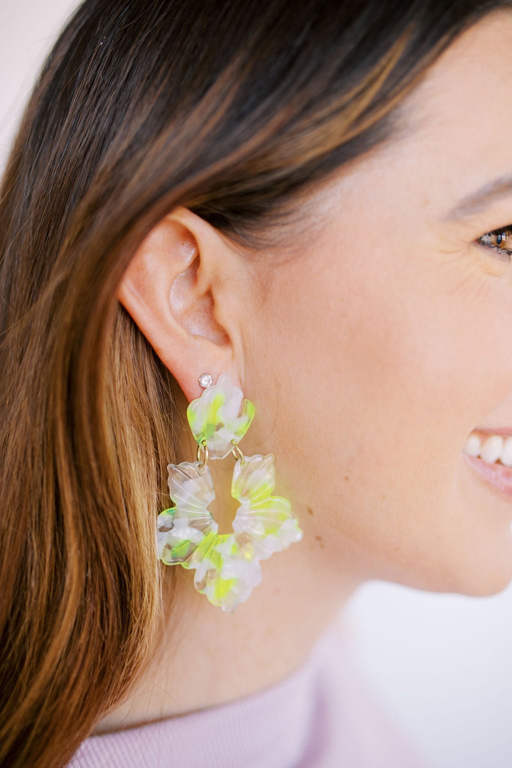 Michelle Statement Earrings - Neon Yellow Clouds - Shop LINNY CO