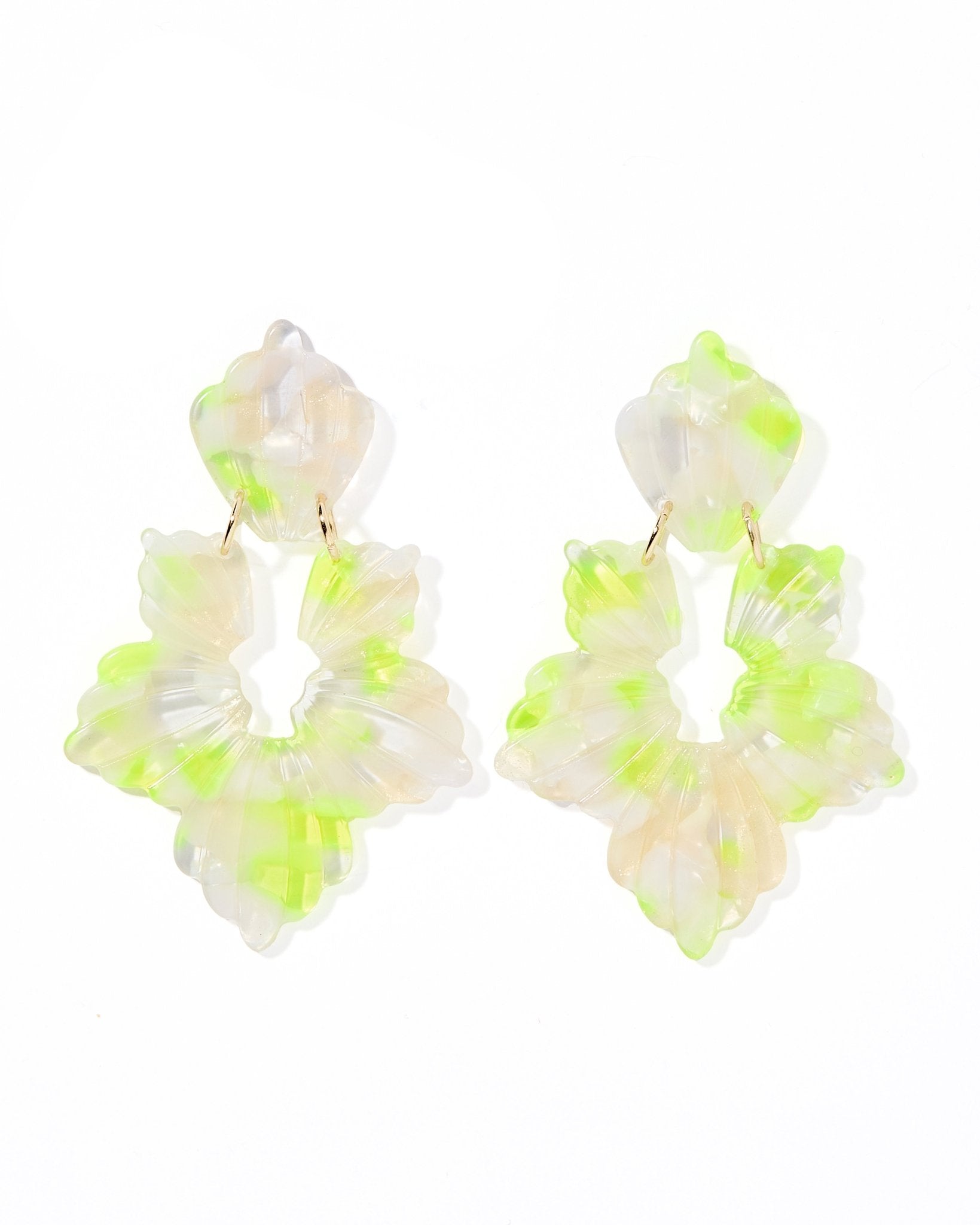 Michelle Statement Earrings - Neon Yellow Clouds - Shop LINNY CO
