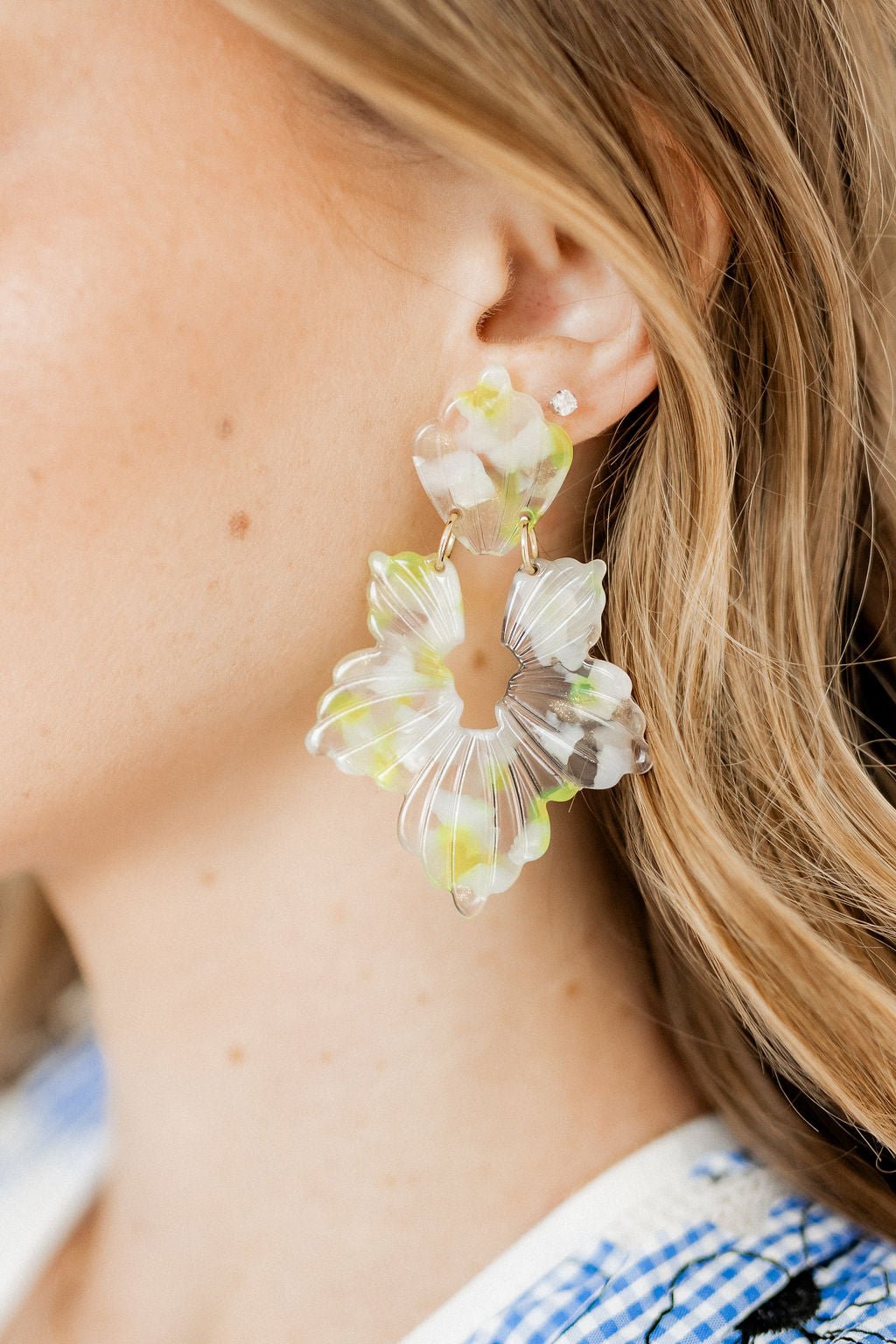 Michelle Statement Earrings - Neon Yellow Clouds - Shop LINNY CO