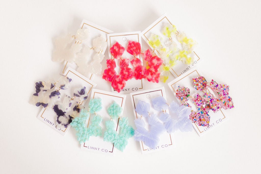 Michelle Statement Earrings - Neon Yellow Clouds - Shop LINNY CO