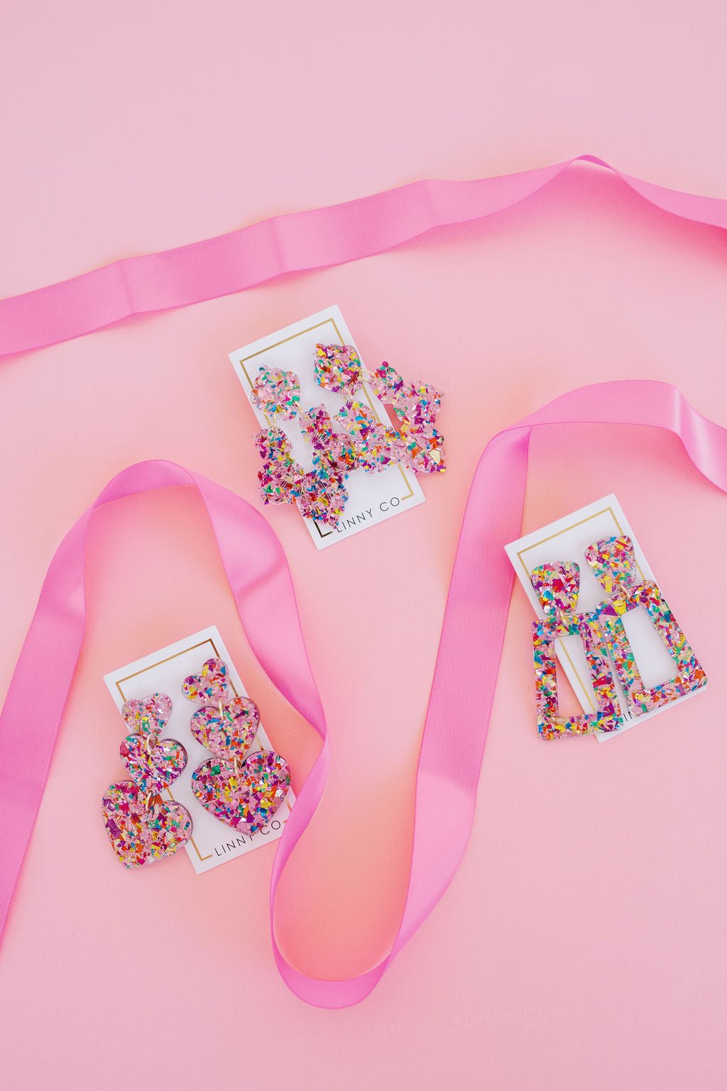 Michelle Statement Earrings - Pink Birthday Confetti - Shop LINNY CO