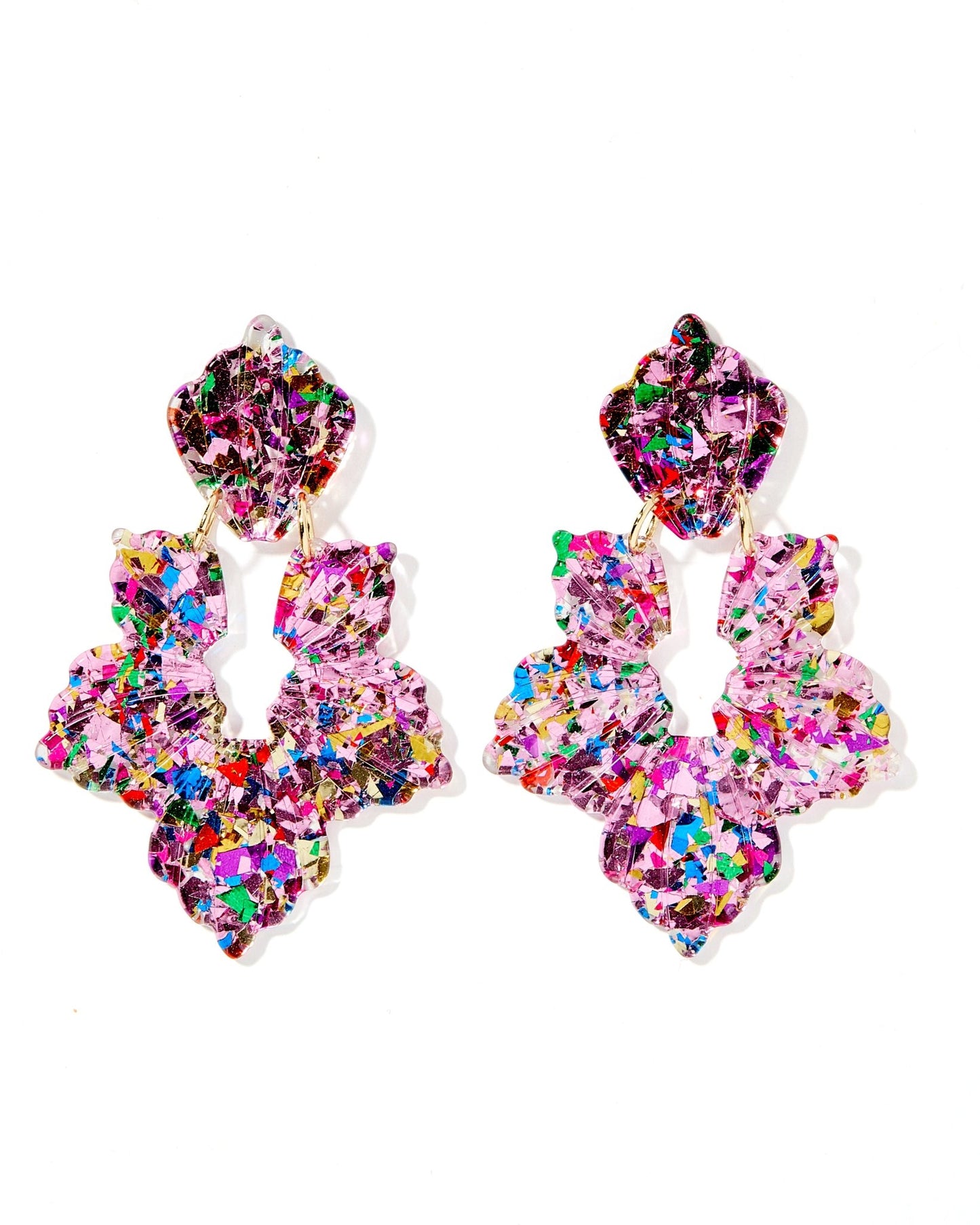 Michelle Statement Earrings - Pink Birthday Confetti - Shop LINNY CO