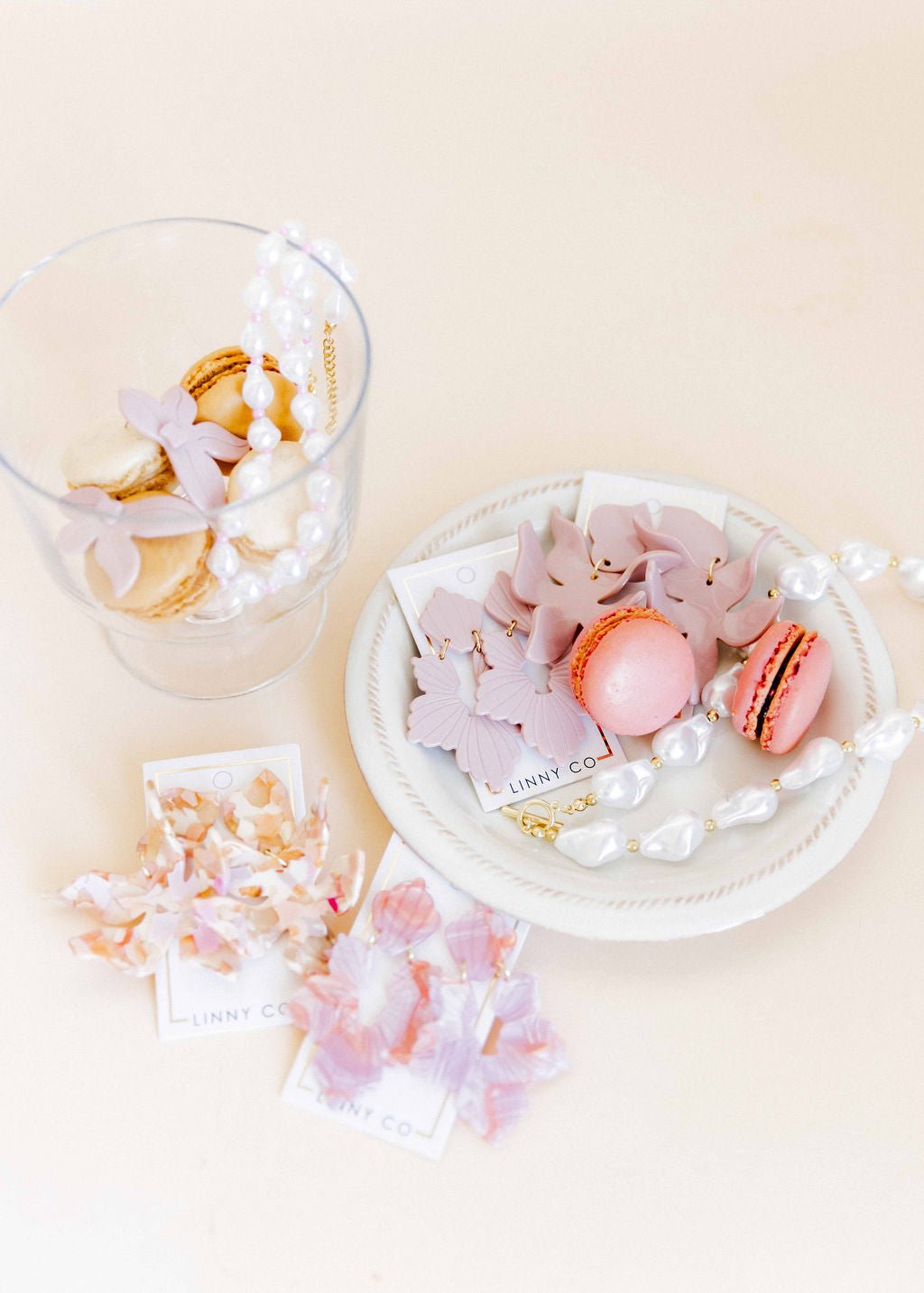 Michelle Statement Earrings - Rosy Glow - Shop LINNY CO