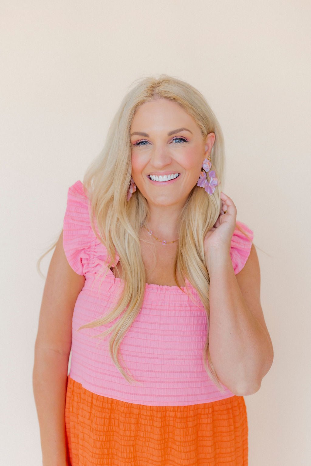 Michelle Statement Earrings - Rosy Glow - Shop LINNY CO