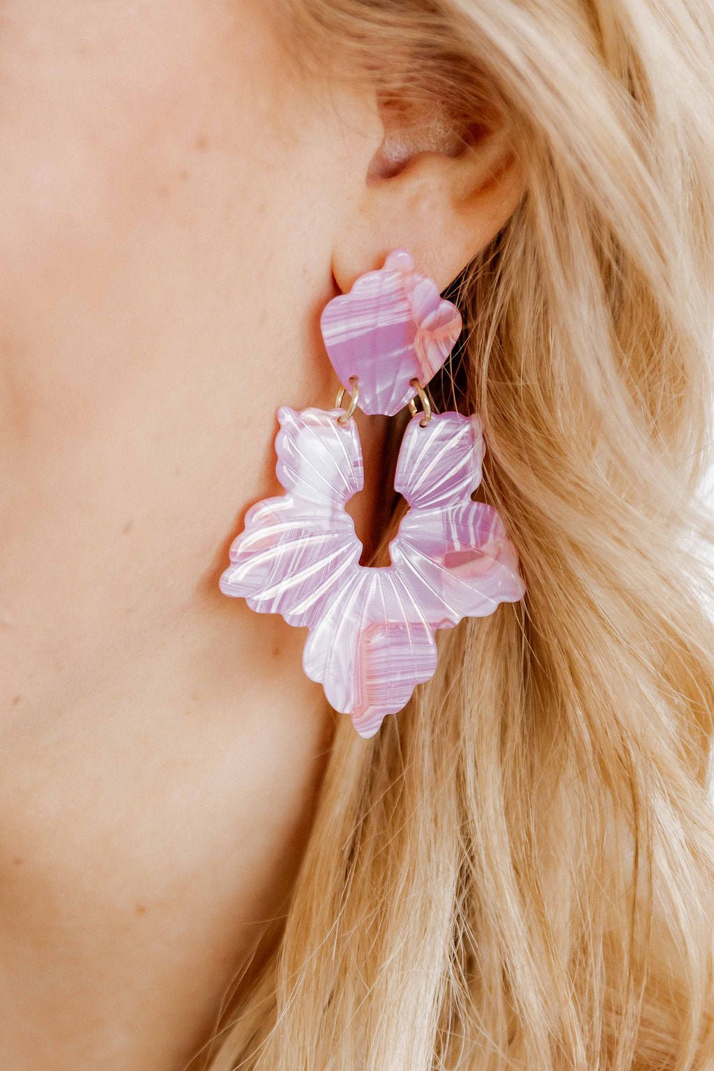 Michelle Statement Earrings - Rosy Glow - Shop LINNY CO