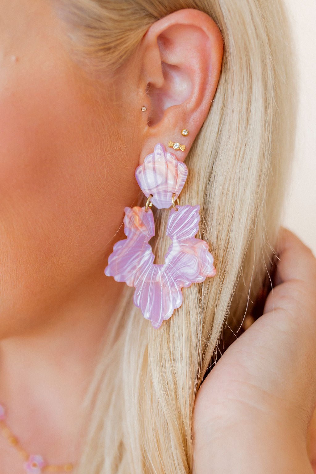 Michelle Statement Earrings - Rosy Glow - Shop LINNY CO