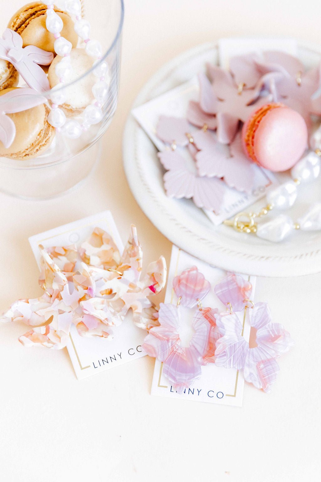 Michelle Statement Earrings - Rosy Glow - Shop LINNY CO