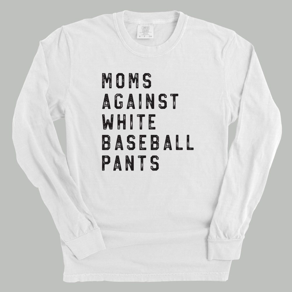 Moms Against White Baseball Pants - Shop LINNY CO