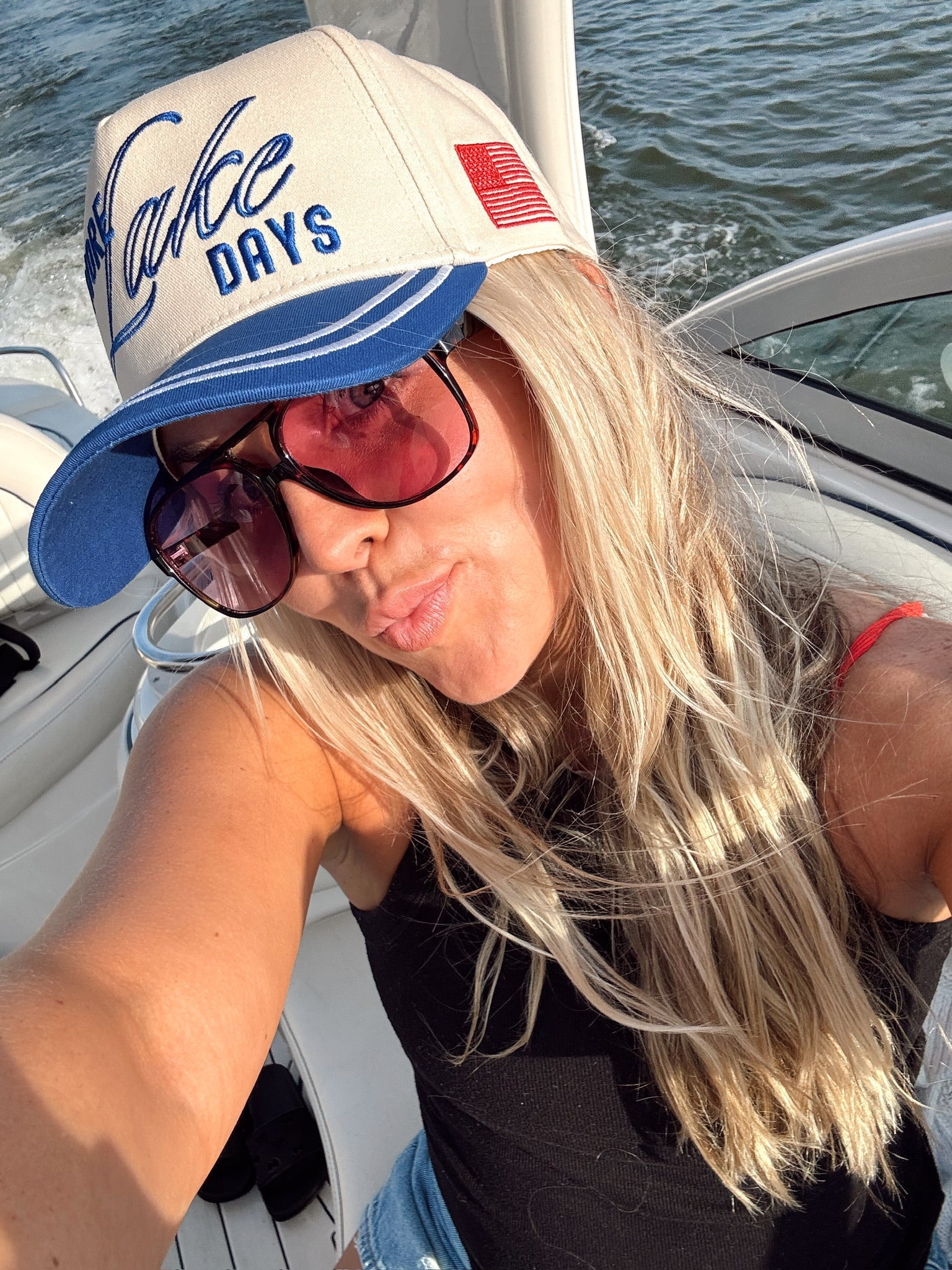 More Lake Days - Royal Blue Vintage Trucker Hat - Shop LINNY CO