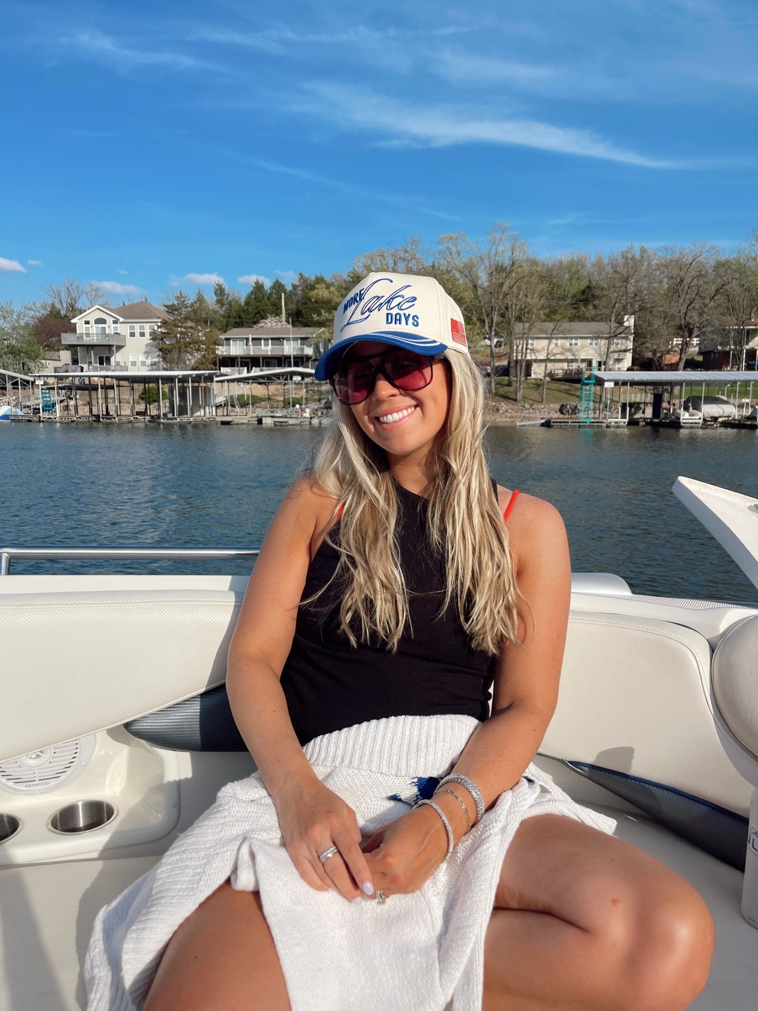 More Lake Days - Royal Blue Vintage Trucker Hat - Shop LINNY CO