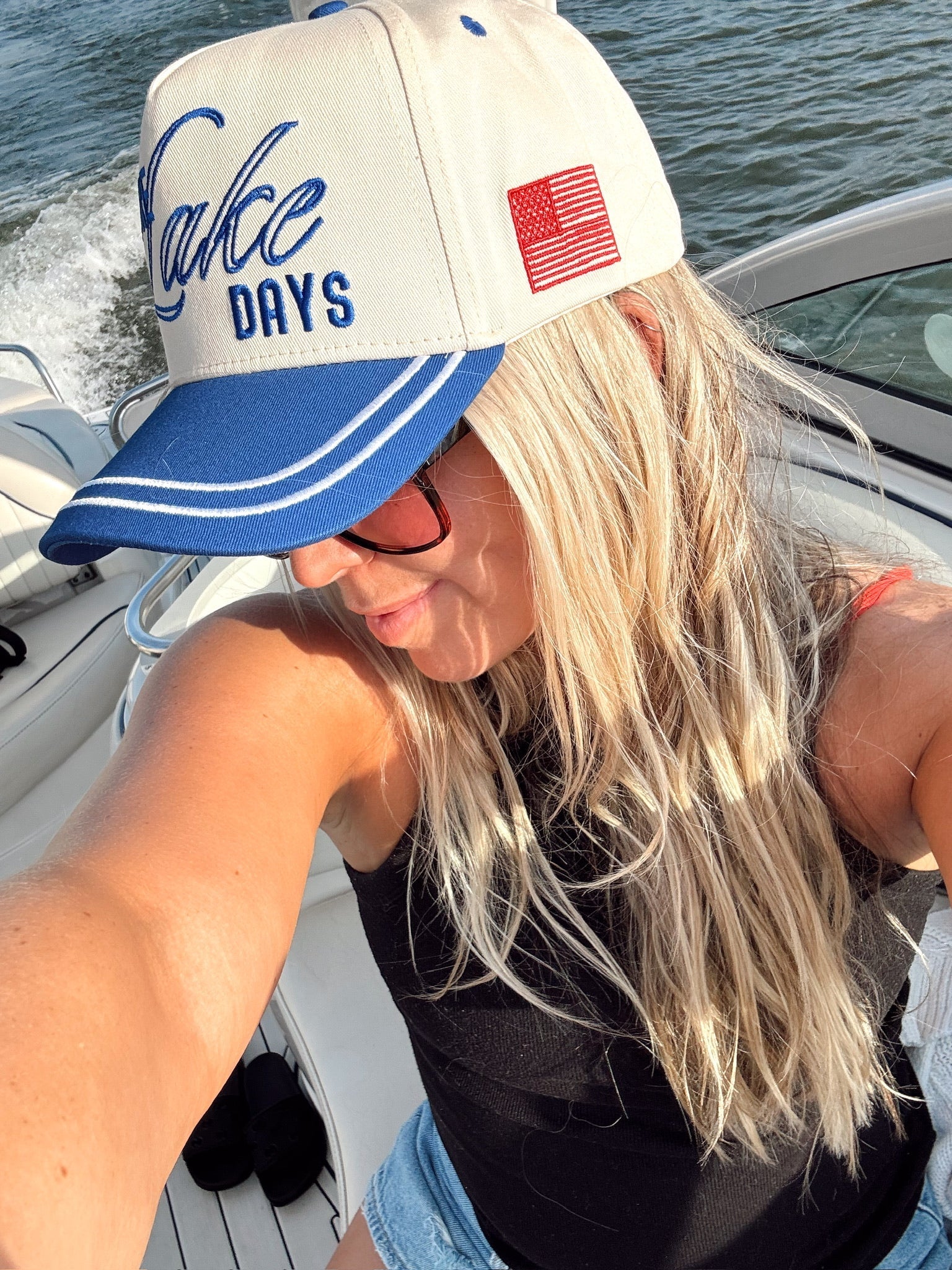 More Lake Days - Royal Blue Vintage Trucker Hat - Shop LINNY CO