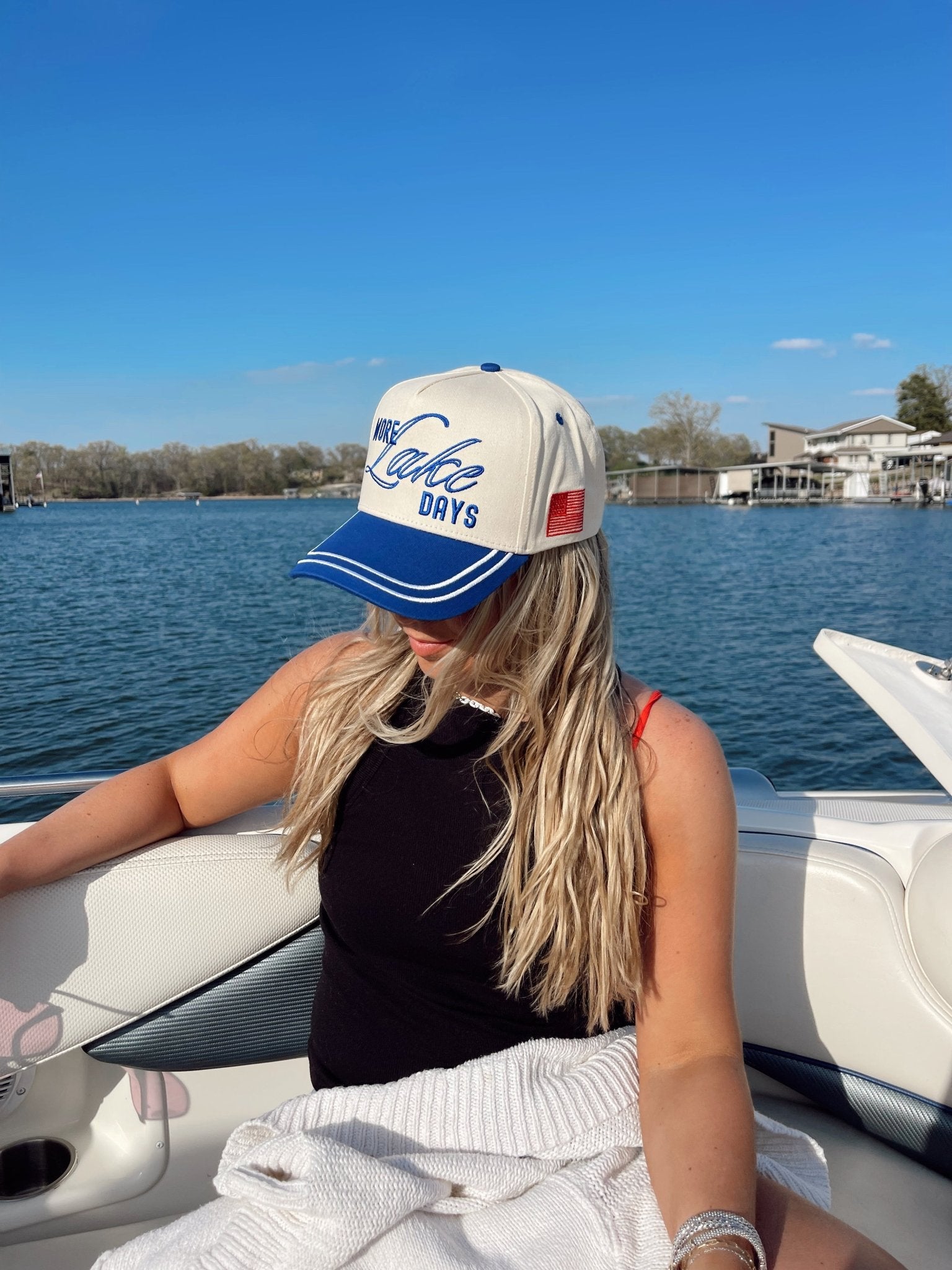 More Lake Days - Royal Blue Vintage Trucker Hat - Shop LINNY CO