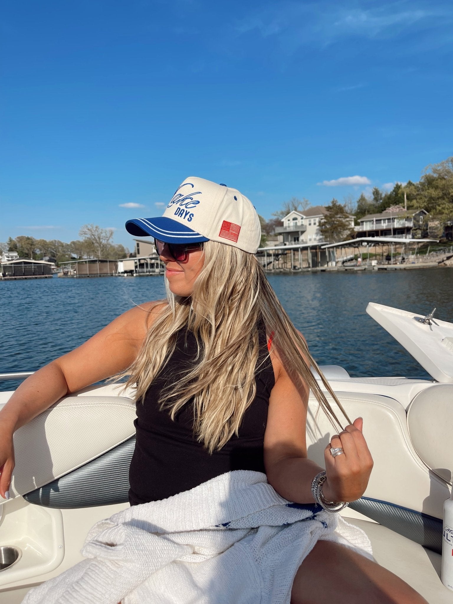 More Lake Days - Royal Blue Vintage Trucker Hat - Shop LINNY CO