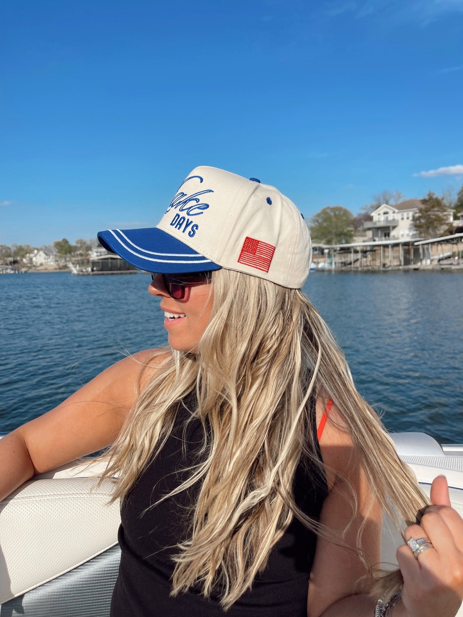 More Lake Days - Royal Blue Vintage Trucker Hat - Shop LINNY CO