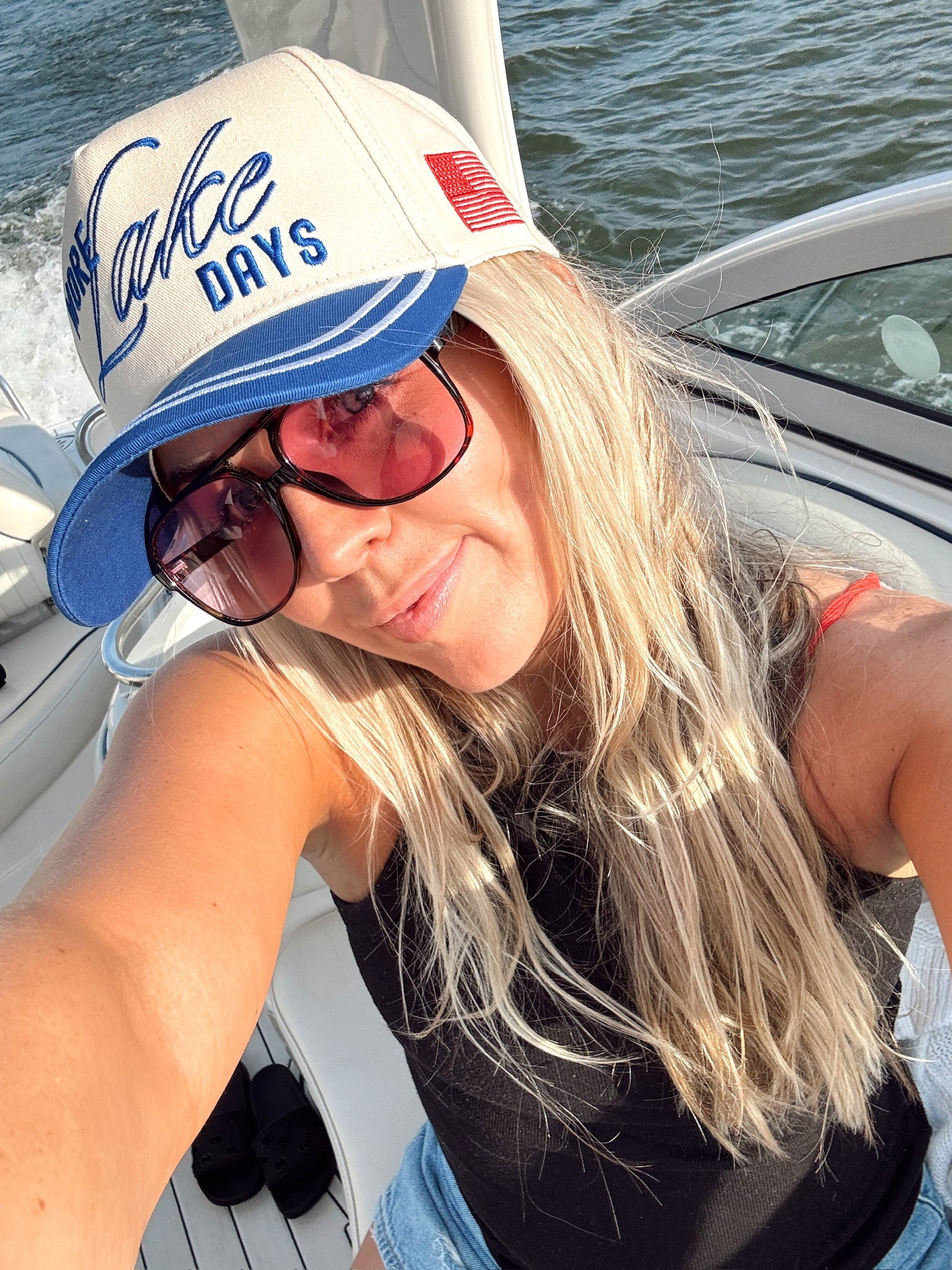 More Lake Days - Royal Blue Vintage Trucker Hat - Shop LINNY CO