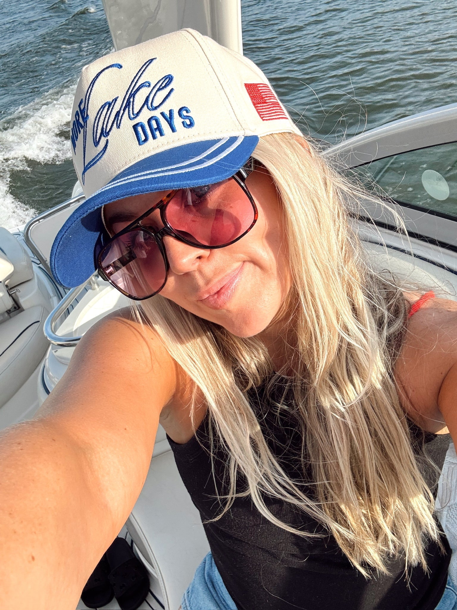 More Lake Days - Royal Blue Vintage Trucker Hat - Shop LINNY CO